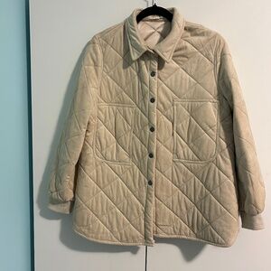 Solitaire Quilted Chore Coat Ivory Size XL